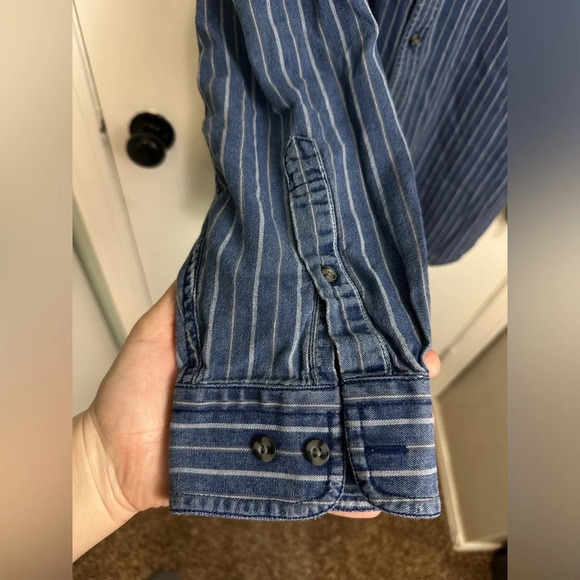 Croft & Barrow Denim button down shirt cotton size LT #1250 - Picture 3 of 7